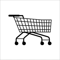 空篮子图标图片_超市购物空购物车上白色孤立。