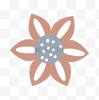 橙色灰色卡通美丽花瓣花朵