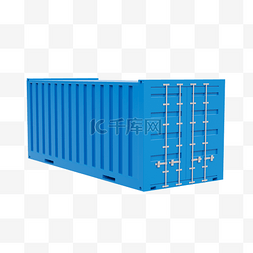 c4d集装箱图片_3D立体蓝色集装箱
