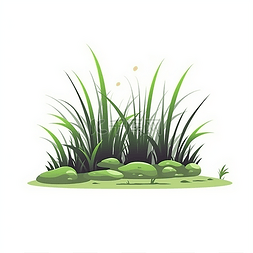 一颗绿色的小草卡通