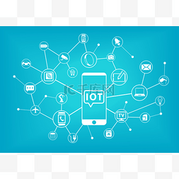 互联网手图片_物联网 （物联网） 概念。手机连