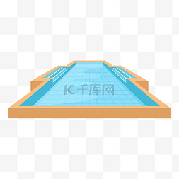 夏季蓝色泳池