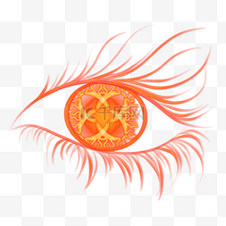 眼睛橙色光效抽象瞳孔