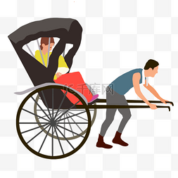 轮椅设计图片_拉车人日本街头