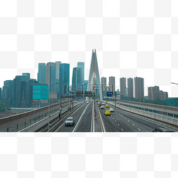 重庆地标千厮门大桥车流