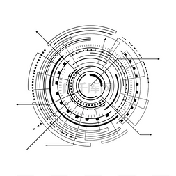 白色科技背景线条图片_黑色和白色界面和几何形式矢量插