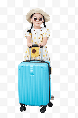 拉行李旅行女孩人物