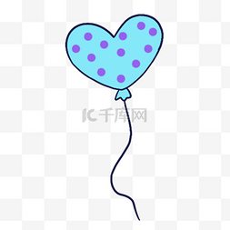 蓝紫气球图片_蓝紫色系生日组合斑点爱心形状气