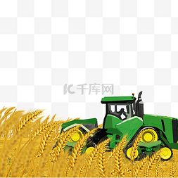 农业绿色图片_智慧农业科技丰收小麦绿色农用车