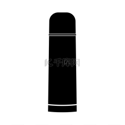 黑色的盖子图片_热水瓶或真空瓶黑色图标。