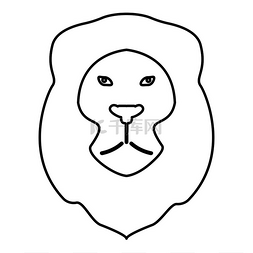 狮子动物园图片_狮子动物野生猫科动物头部轮廓图