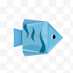 蓝色小鱼创意折纸动物