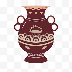 花瓶埃及风格棕色花瓶