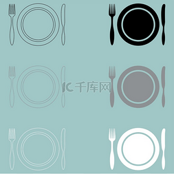 用餐图片_叉盘菜刀图标 叉盘菜刀图标集。