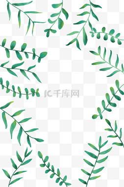 海报边框植物四周边框清新春夏春