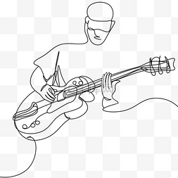 音乐线条图片_抽象线条画弹吉他