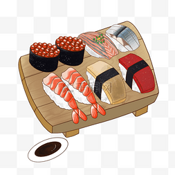 刺身海鲜套餐图片_卡通日本寿司刺身