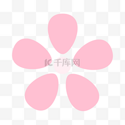 粉色樱花花朵简笔画