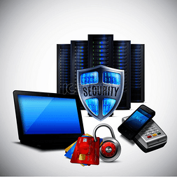 服务器设备图片_支付安全现实构图与服务器设备银