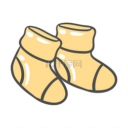婴儿袜子插图新生儿衣服生日快乐