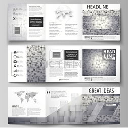 微商裂变模板图片_三折方形设计小册子的业务模板集