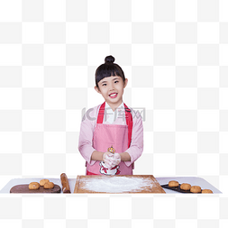 中秋图片_中秋节女孩做月饼