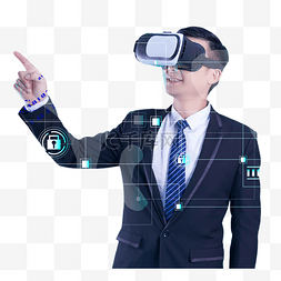 人物VR眼镜创意合成虚拟科技