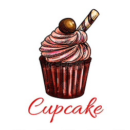 甜点店招牌图片_纸杯蛋糕草图图标店徽甜纸杯蛋糕