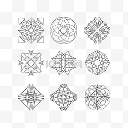 线条符号几何神秘简洁组合