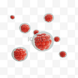 3D立体红色干细胞人体细胞