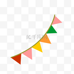 五月五节人物彩色三角旗