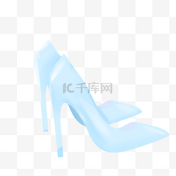 蓝色水晶鞋图片_蓝色水晶高跟鞋剪贴画