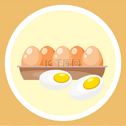 煮熟的蛋图片_煮熟的切片鸡蛋，黄色蛋黄和白色