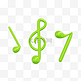 3DC4D立体绿色音乐音符