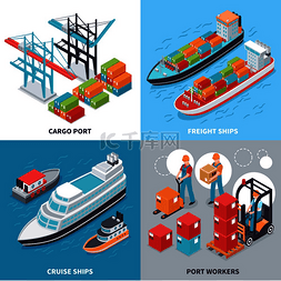 等距22设计概念货运和游轮以及海