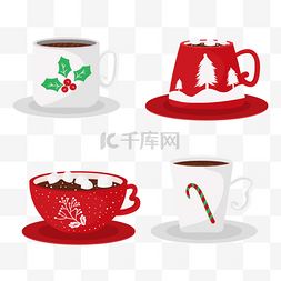 传统茶禅图片_杯子热饮圣诞卡通果实圣诞树