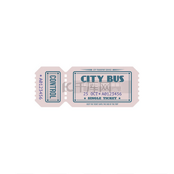 公交车矢量图片_城市交通服务上的公共汽车票模板