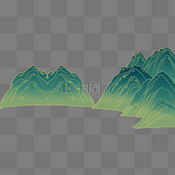 国潮风大山山水风景