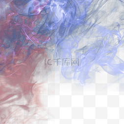 梦幻抽象烟雾背景图片_红蓝两色抽象烟雾插画