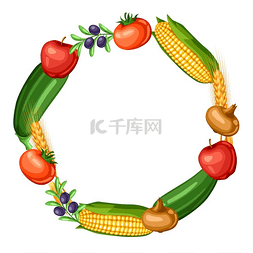 素背景图片_丰收节背景与水果和蔬菜。