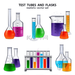 拿试管的手手图片_化学实验室玻璃器皿设备一套逼真