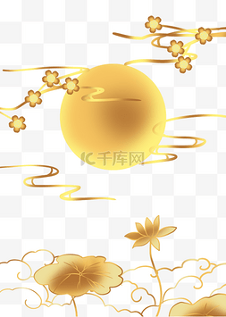 金色中秋中秋节花好月圆