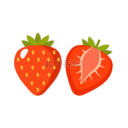 白色水果图片_在被隔绝的白色背景上的草莓。