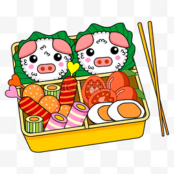 日配图片_小猪饭团的日本可爱饭盒