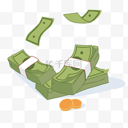 一堆绿色的美元纸币