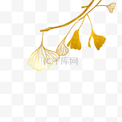 秋季金箔鎏金植物银杏叶