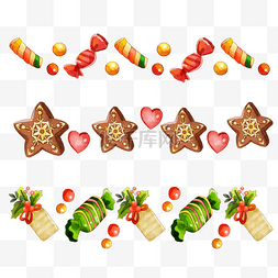 绿色食物背景图片_圣诞节分隔线糖果