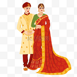 印度纱丽图片_红绿色搭配的印度婚礼
