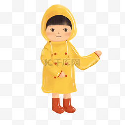 黄色雨靴图片_红雨靴黄雨衣剪贴画