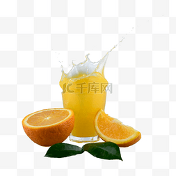 水花柠檬图片_写实风格橙汁水花